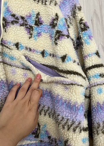l Beden çeşitli Renk Pull and Bear Örgü Desenli Polar Ceket