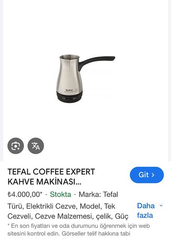 Tefal Tefal Elektrikli Türk Kahvesi Makinesi