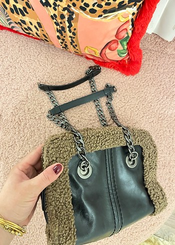 Kürk Detaylı Deri Kadın Çanta - Görsel 2