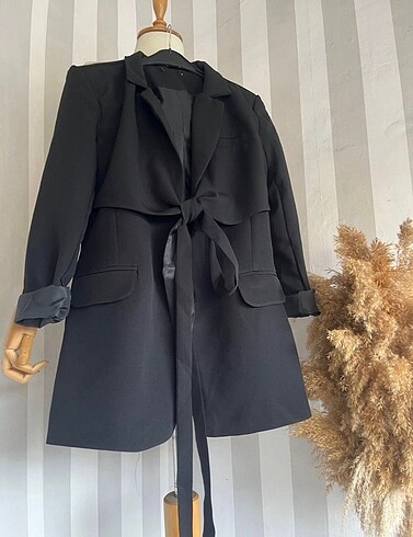 s Beden siyah Renk Blazer ceket kuşaklı siyah s beden