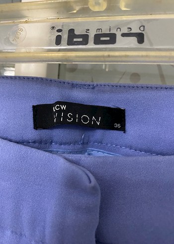 Kadın Mavi Piliseli Kumaş Pantolon - Görsel 3