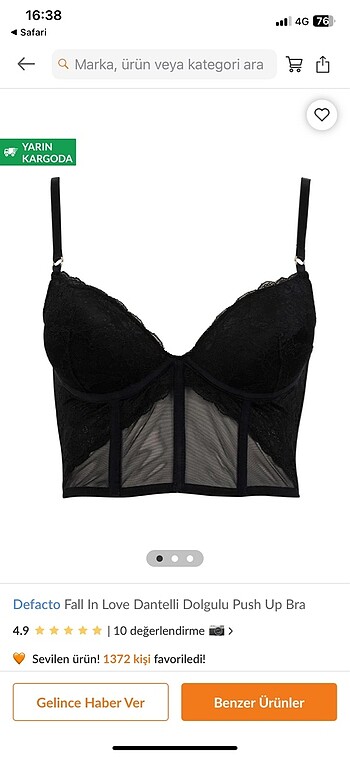 Defacto fall in love siyah kaplı bralet 80B 80 B