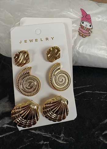 Parlak Altın Bohem Küpe Seti - Görsel 2