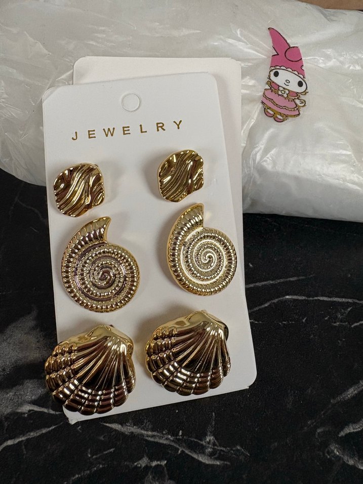 Parlak Altın Bohem Küpe Seti - Görsel 2