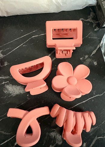 Pembe Plastik Saç Tokası Seti - Görsel 2