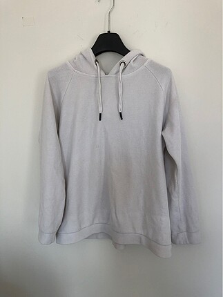 Addax kapüşonlu beyaz salaş sweatshirt