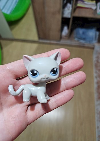 Eski LPS miniş shorthair açık gri kedi
