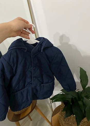 Düğmeli Lacivert Kapüşonlu Erkek Çocuk Mont - Görsel 2