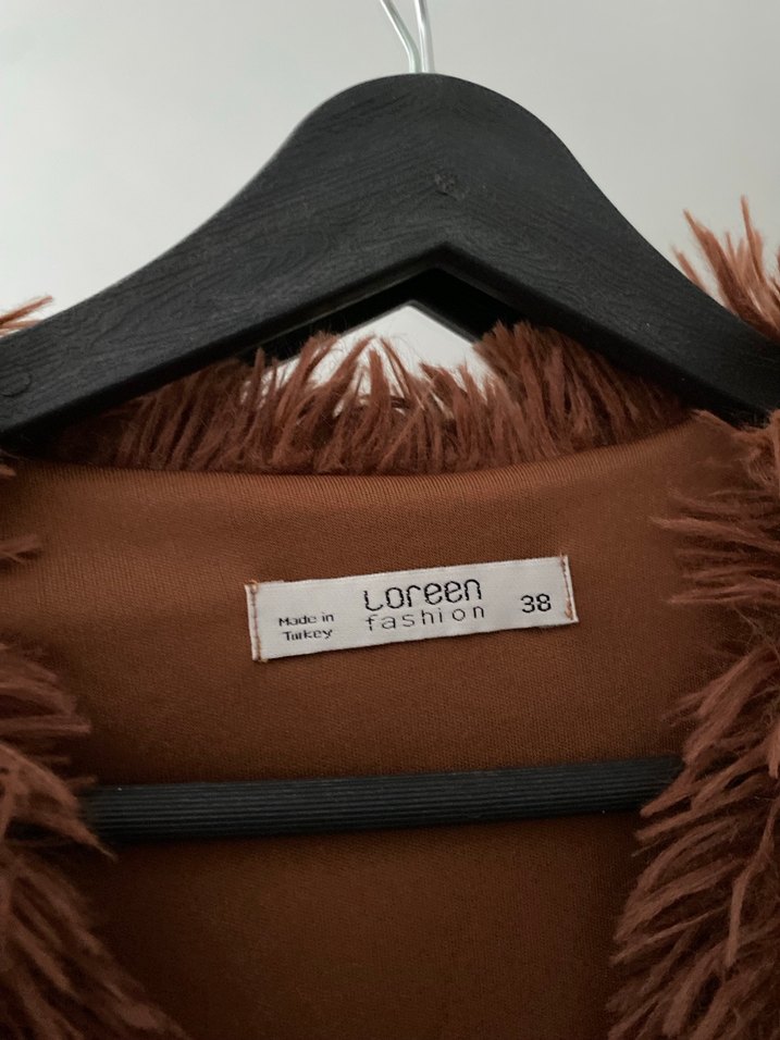 Kahverengi Bohem Midi Kürk Detaylı Kaban - Görsel 2