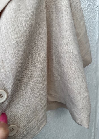 Zara Bej Keten Mini Takım