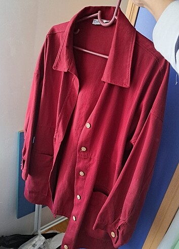 s Beden bordo Renk Lamelif bordo ceket gömlek