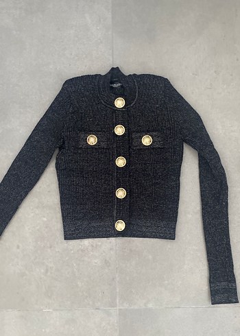 Balmain Balmain siyah ışıltılı Kadın mini Yün Hırka