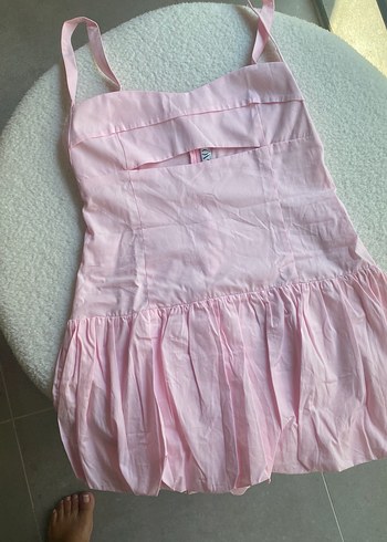 Pembe Keten Elbise