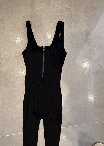 Siyah Fermuarlı Atlet Tarzı Tulum - Görsel 5