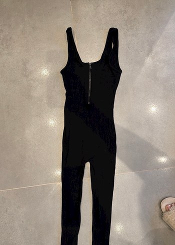 Siyah Fermuarlı Atlet Tarzı Tulum - Görsel 4