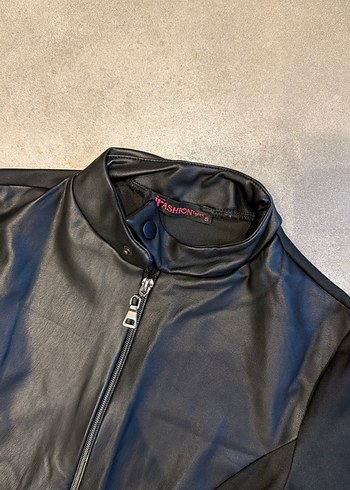 Kadın Siyah Deri Uzun Tulum - Görsel 7