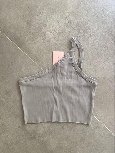 m Beden CROP GRİ