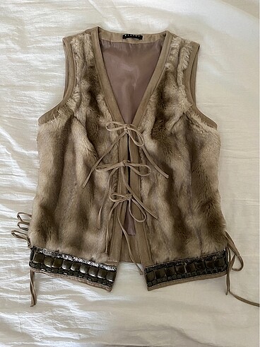 Sisley vintage kürklü yelek