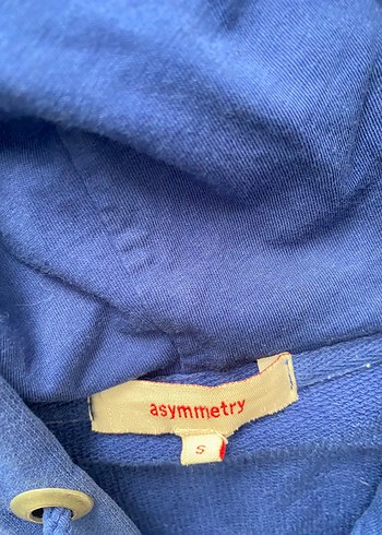 Asymmetry Mavi Kapüşonlu Fermuarlı Sweatshirt