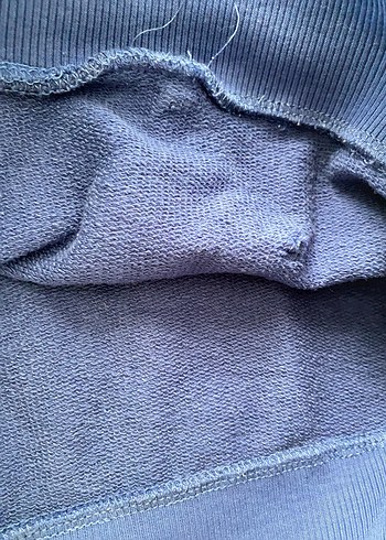 s Beden Mavi Kapüşonlu Fermuarlı Sweatshirt