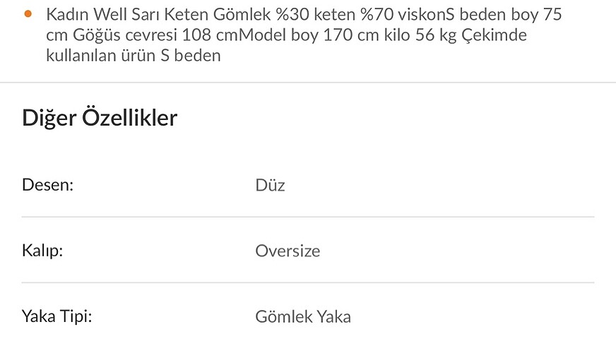 m Beden sarı Renk keten karışımlı gömlek