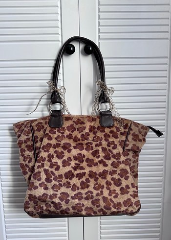 leopar desenli y2k vintage çanta