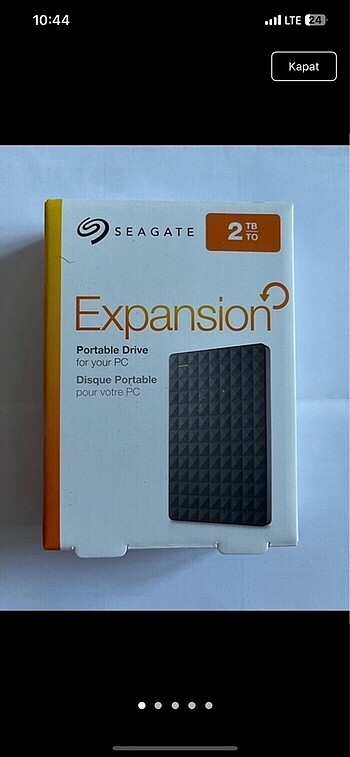 Seagate Expansion 2 TB USB 3.0 Taşınabilir Harddisk