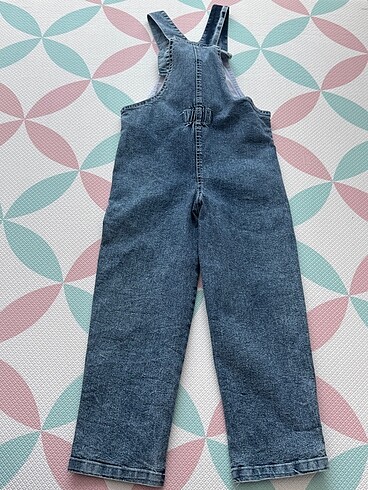 8 Yaş Beden Kız Çocuk Ayıcıklı Kot Jean Salopet Pantolon
