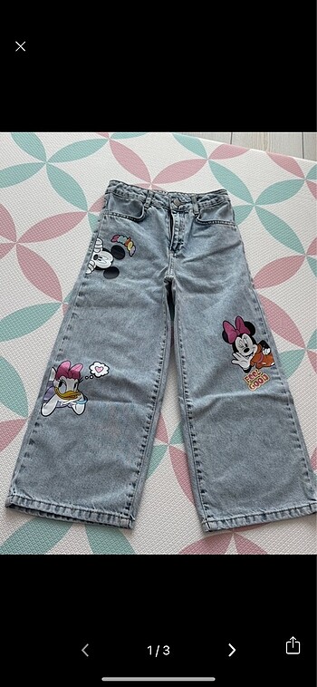 LCW Minnie Mickey Mouse Kız Çocuk Kot Jean Mavi Pantolon