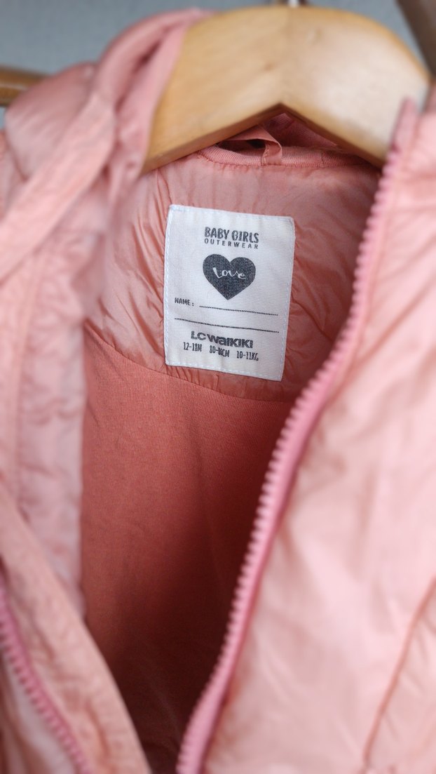 Kız Çocuk Kapüşonlu Pembe Fermuarlı Yelek - Görsel 4