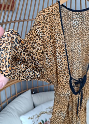 Leopar Desenli Bohem Pareo - Görsel 3