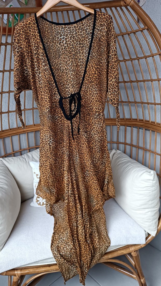 Leopar Desenli Bohem Pareo - Görsel 5