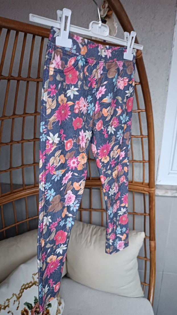 Çiçek Desenli Bohem Çocuk Tayt - Görsel 2