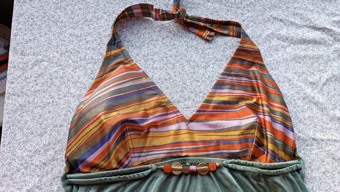 Bohem Çok Renkli Kemerli Midi Mayo - Görsel 2