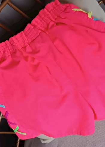 Düğmeli Pembe Kız Şortu - Görsel 4