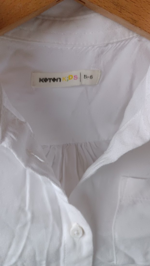 Kadın Beyaz Keten Düğmeli Gömlek - Görsel 3