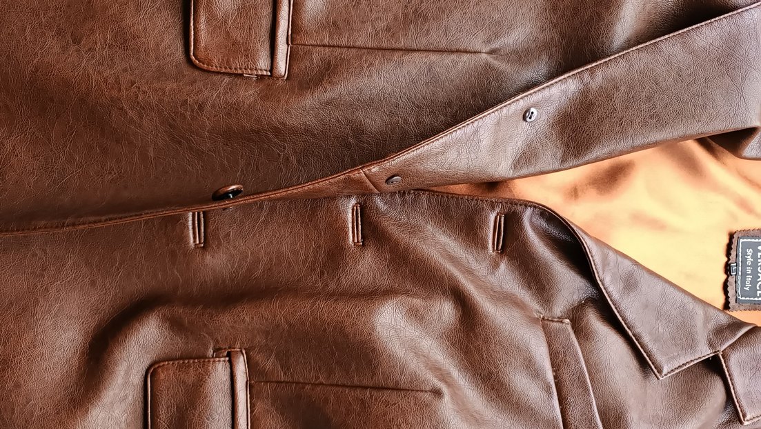 Kahverengi Deri Düğmeli Erkek Ceket - Görsel 4