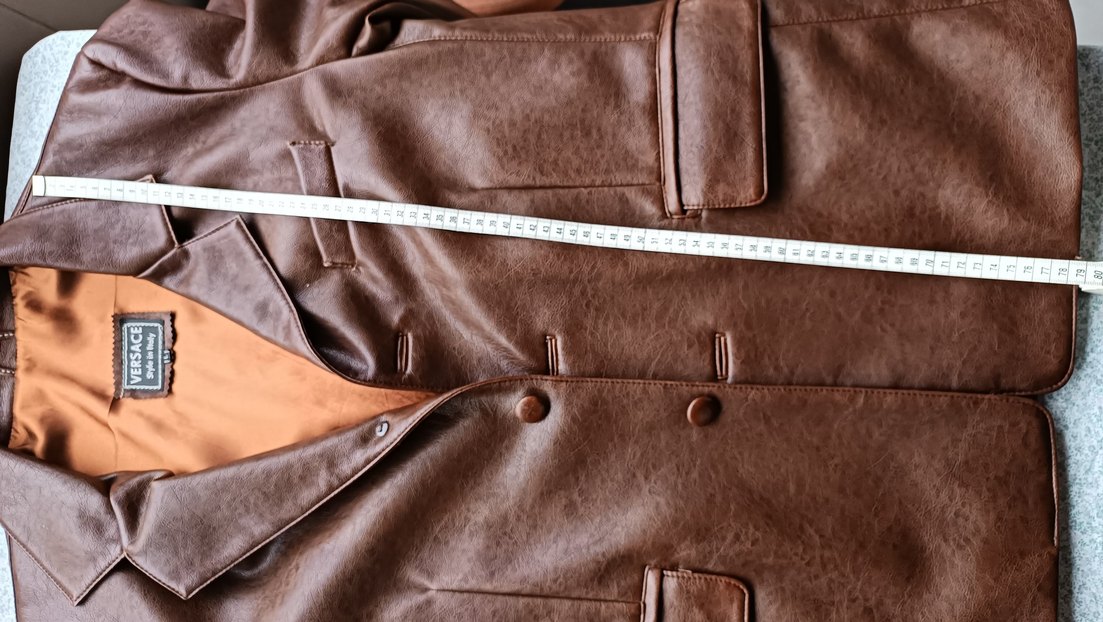 Kahverengi Deri Düğmeli Erkek Ceket - Görsel 5