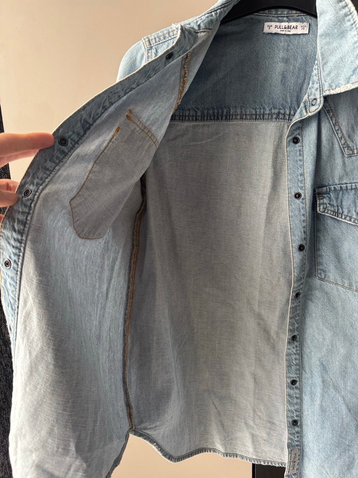 Düğmeli Denim Kadın Gömlek - Görsel 2