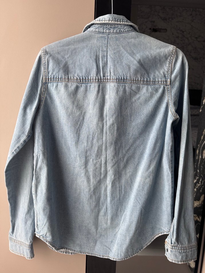 Düğmeli Denim Kadın Gömlek - Görsel 4