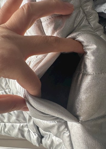 Düğmeli Gri neon Yüksek Yakalı Kadın Yelek - Görsel 4