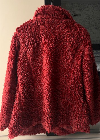 Bordo Kürk Detaylı Kadın Mont - Görsel 4