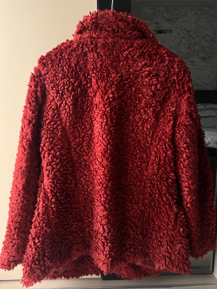 Bordo Kürk Detaylı Kadın Mont - Görsel 4