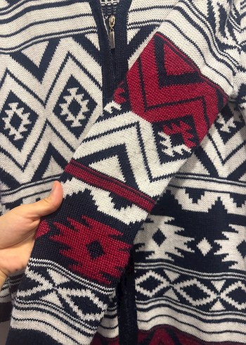 Bohem Desenli Uzun Örgü Hırka - Görsel 3