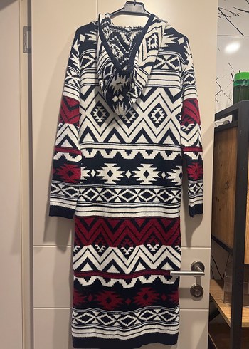 Bohem Desenli Uzun Örgü Hırka - Görsel 2