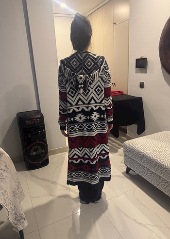 Bohem Desenli Uzun Örgü Hırka - Görsel 7