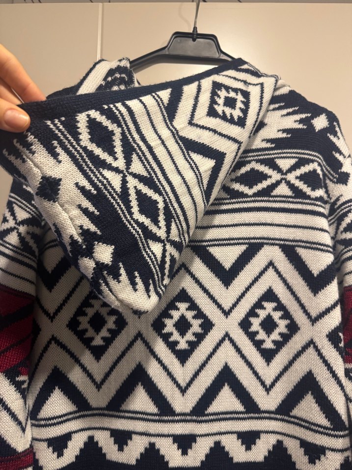 Bohem Desenli Uzun Örgü Hırka - Görsel 5