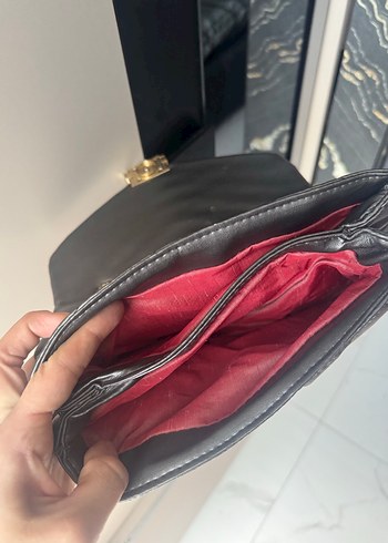 Gri Deri Zincir Detaylı Kadın Çanta - Görsel 3