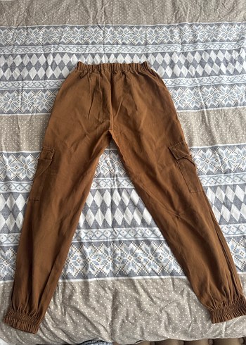 Kadın Kahverengi Rahat Kesim Koton Pantolon - Görsel 2