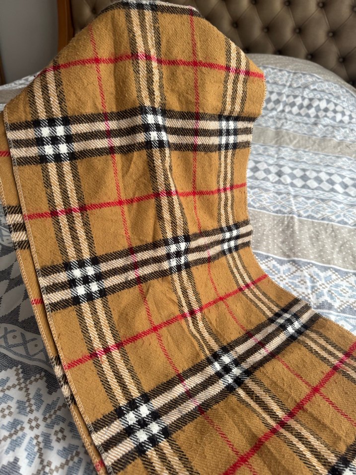 Kahverengi Ekose Kadın Atkı - Görsel 2